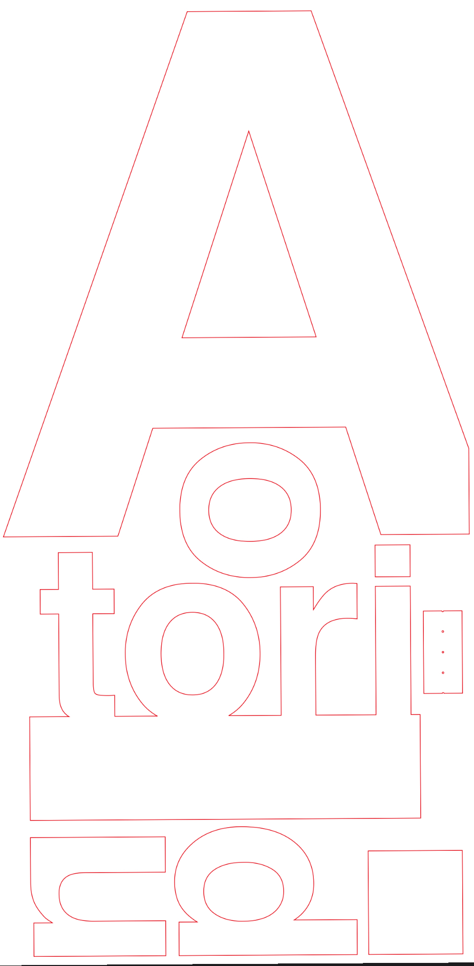 Cutting layout drawing for metal sign letters